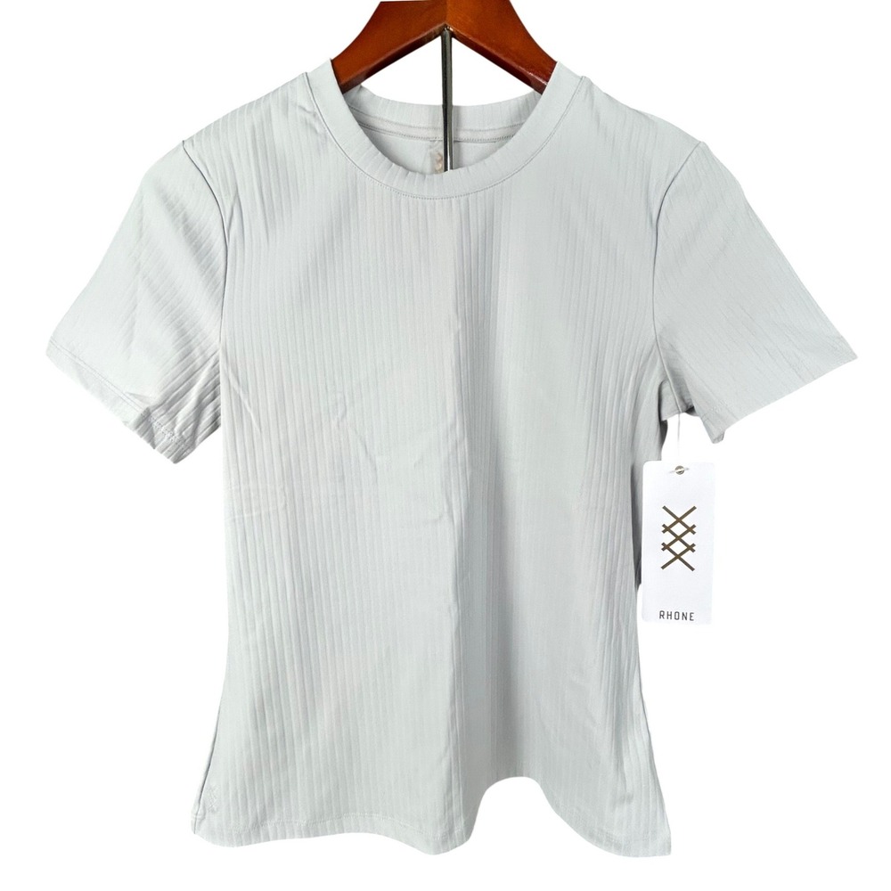 Rhone Modern Ribbed Tee Grey Mist Short Sleeve‎ Performance Top 200198 NEW L